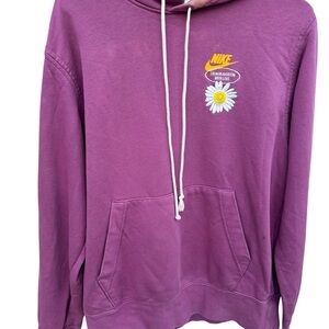 Nike Purple Hoodie with Floral Design - Rare